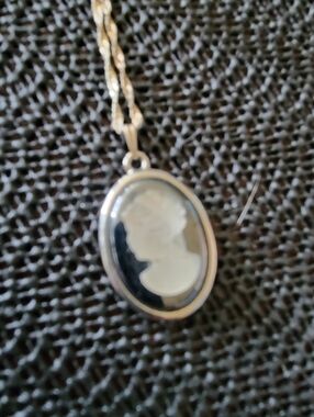 Vintage Cameo Pendant With Sterling Silver Chain